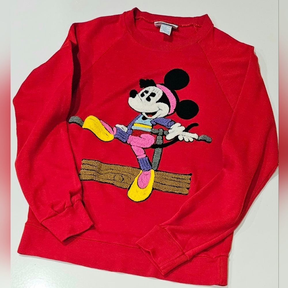 Vintage Disney Sunday Comics Minnie Mouse Ballerina Ballet 80s 90s Sweatshirt M